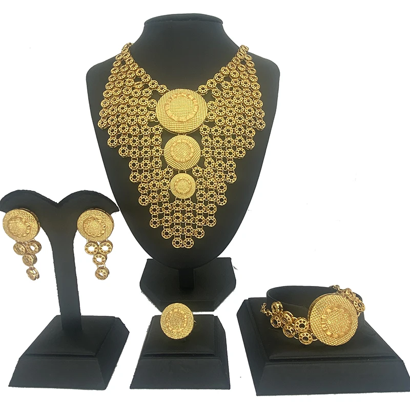 Комплект женских ювелирных украшений, ожерелье и серьги, в арабском стиле