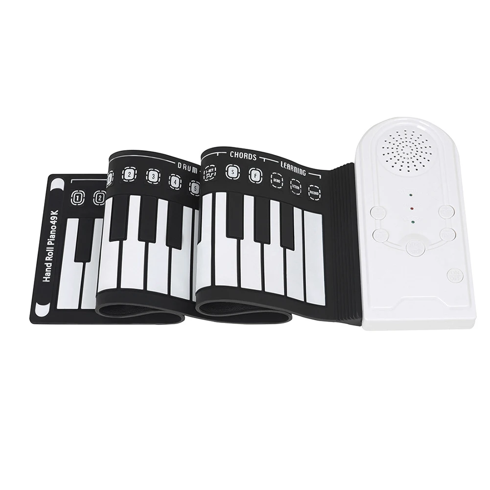 

Portable 49 Keys Electronic Piano Silicone Musical Keyboard Foldable Soft Finger Keyboard Musical Instruments for Children Adult