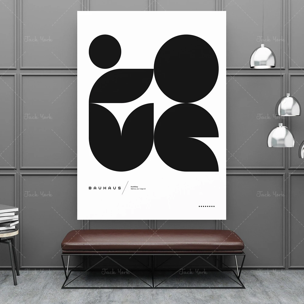 Bauhaus художественный выставочный постер с надписью Love современный абстрактный