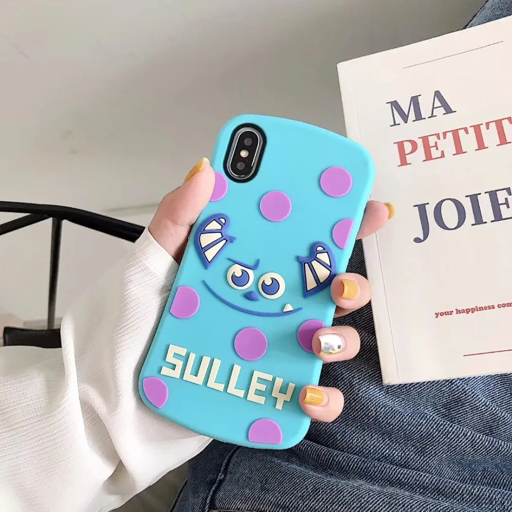 Милый мягкий силиконовый чехол с объемным рисунком животных для iPhone 5, 5S, 5C, SE, 6s, 7, 8 Plus, X, XS, XR, XS Max - Цвет: Smile Sulley