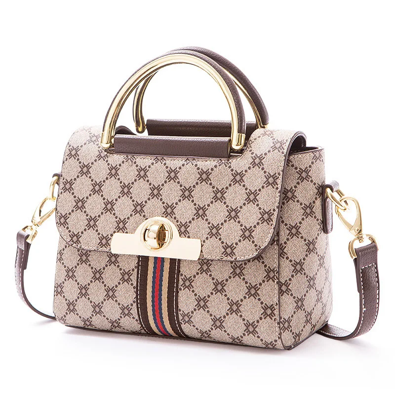 

Gold Metal Top-handle Handbags for Women 2021 Luxury Designer Handbags High Quality Ladies Real Leather Shoulder Messenger Bags