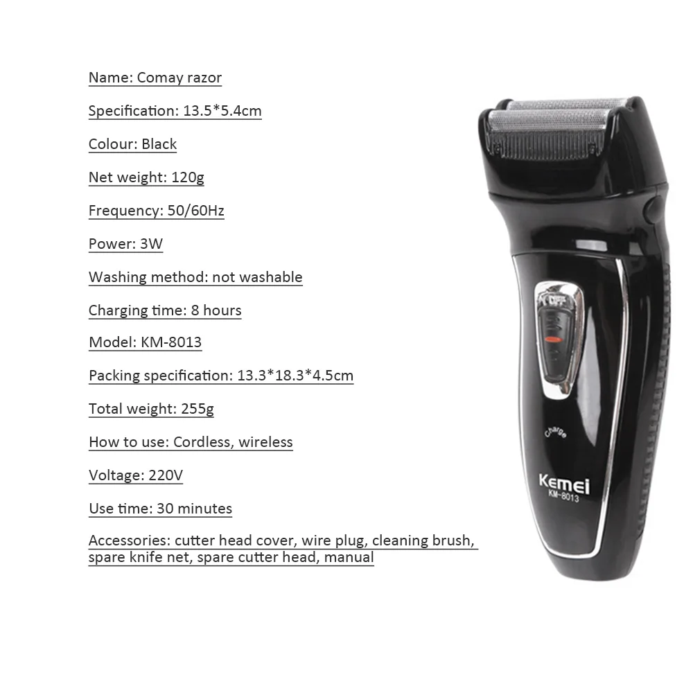 

KEMEI KM-8013 2 Heads Rechargeable Electric Shaver Reciprocating Electronic Shaving Machine Rotary Hair Trimmer Face Care Razor