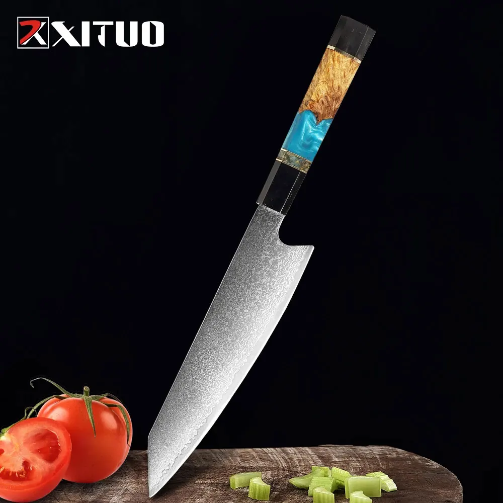 

XITUO 8'' Professional Kiritsuke Knife Gyuto Japanese Damascus Stainless Steel Kitchen Chef Knife Very Sharp Cooking Knives New