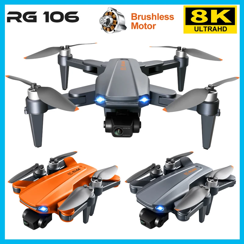 

PJC RG106 8K HD Camera 3-axis gimbal drone folding 4K Quadcopter brushless motor aircraft GPS return dron