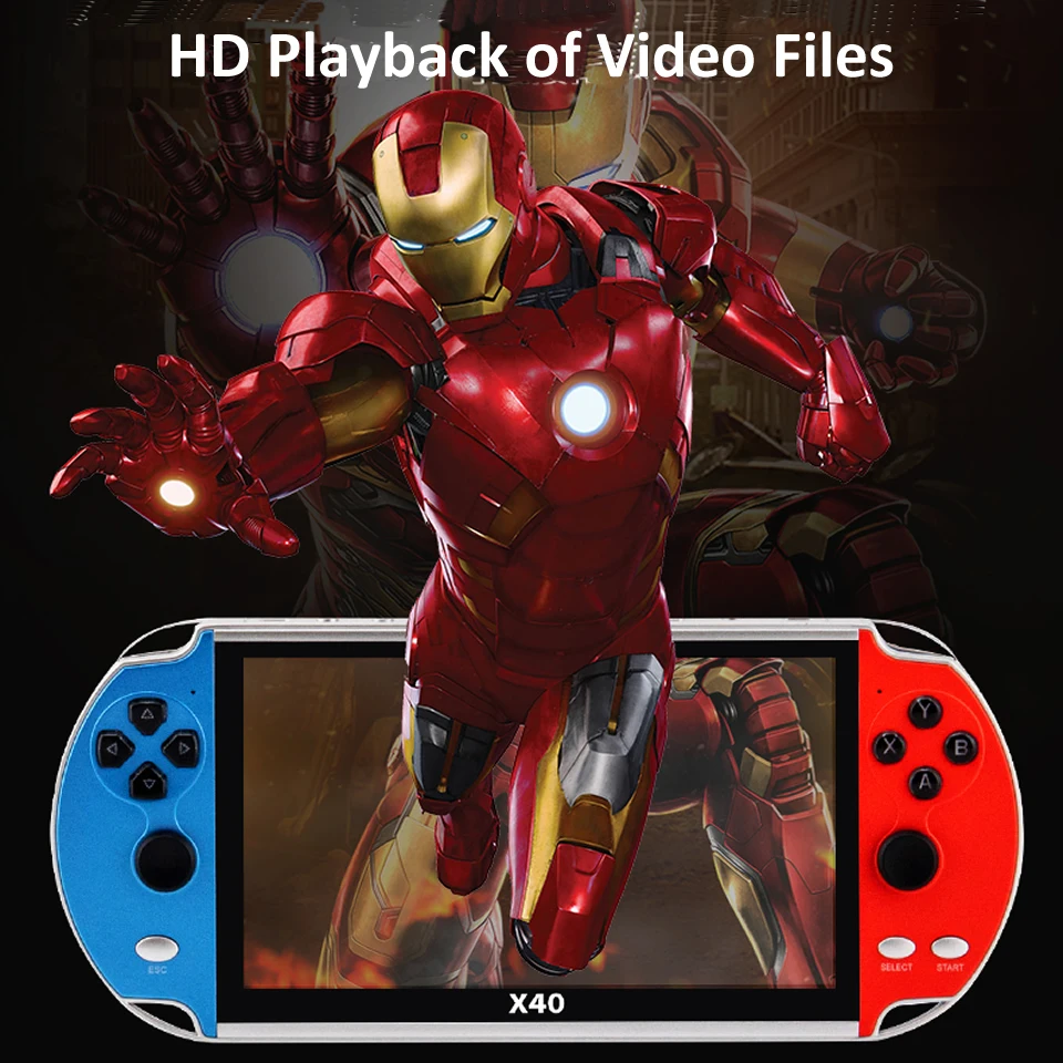 

X40 Video Game 7.1 Inch LCD Double Rocker Portable Handheld Retro Game Console Video MP4 Player TF Card For GBA/NES 3000 Games