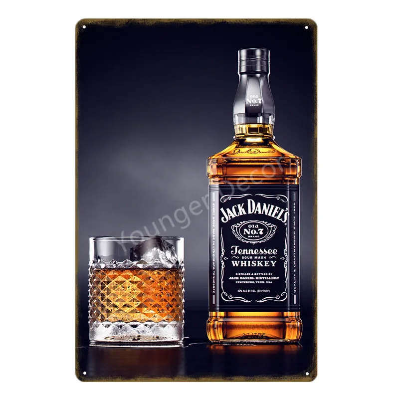 YD1455AI Jim Black Beer Jennessee виски винтажные металлические знаки Наклейка на стену для бара паба клуба человек пещера декоративные тарелки Олово плакат YI-067 - Цвет: YD1455AI