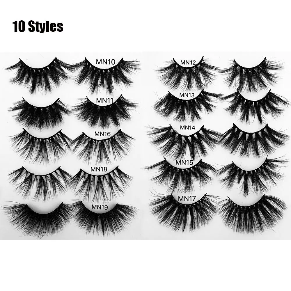 

1Pair 27MM Thick Makeup Lashes 3D Soft Mink Hair False Eyelashes Long Wispies Fluffy Multilayer Eyelashes Cruelty-free Extension