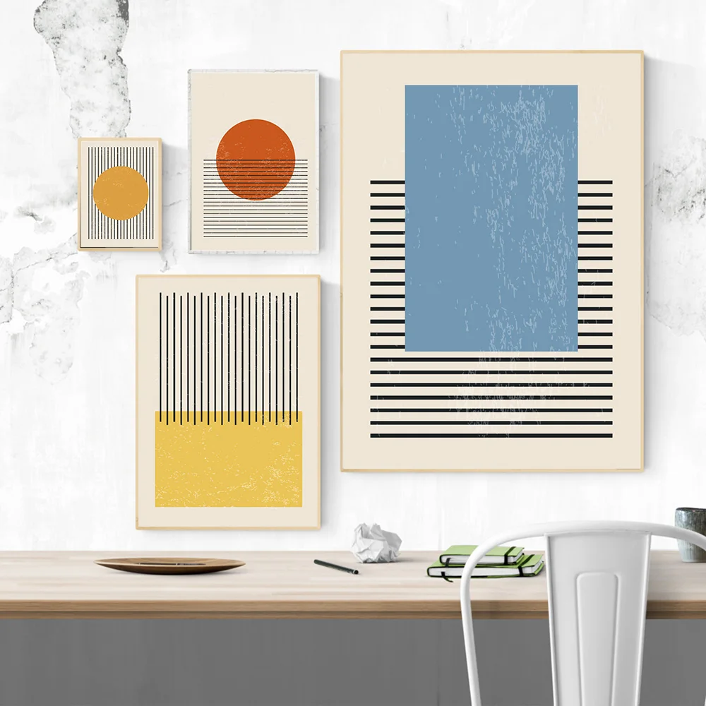 

Modern Colorful Line and Stripe Poster Geometric Abstract Canvas Painting Nordic Wall Art Print for Living Room Home Decoration