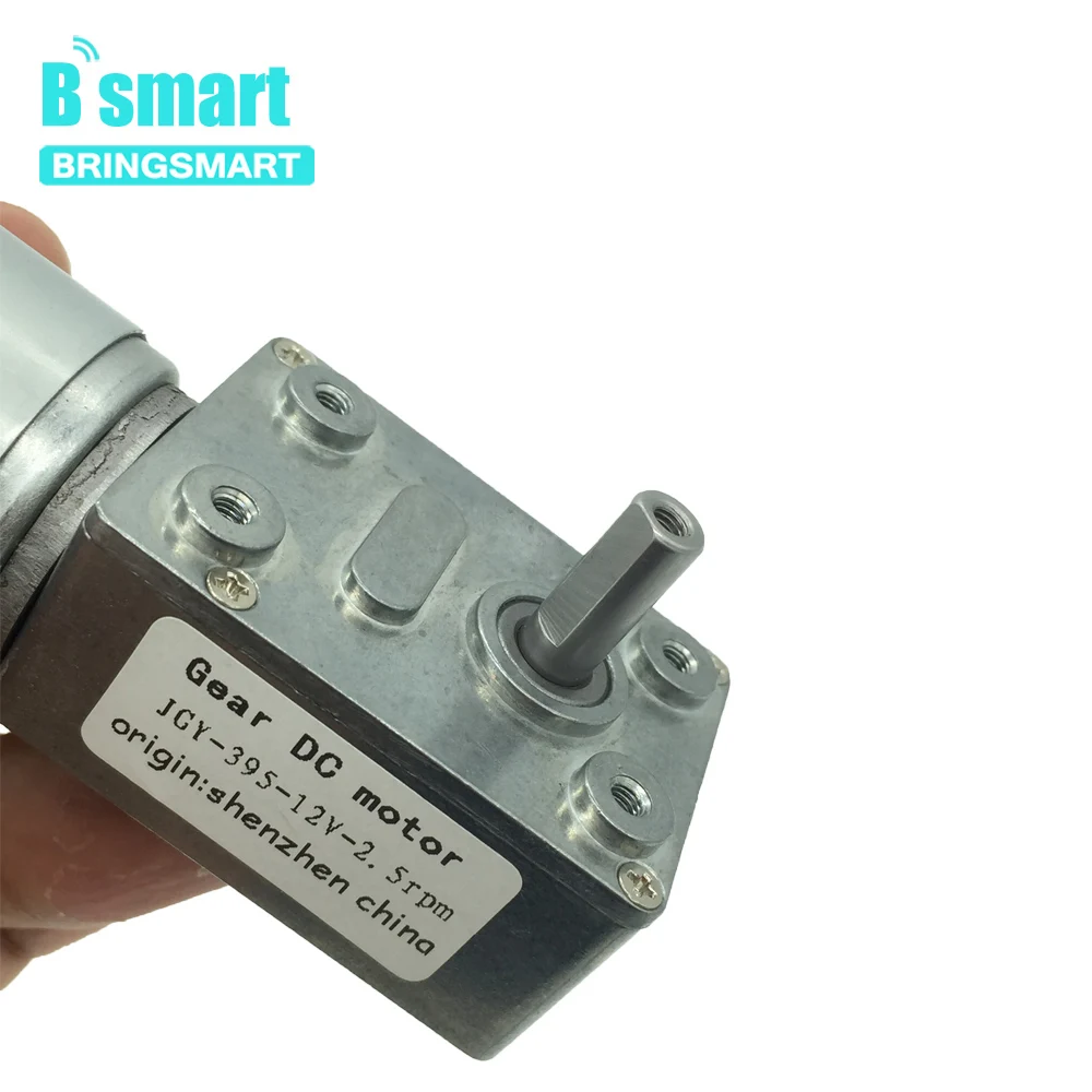 Bringsmart червячный двигатель постоянного тока с высоким крутящим моментом JGY-395 12 В низкая скорость 2,5 об/мин мини-редуктор самоблокирующийся редуктор 201 об/мин Электрическая Машина DIY