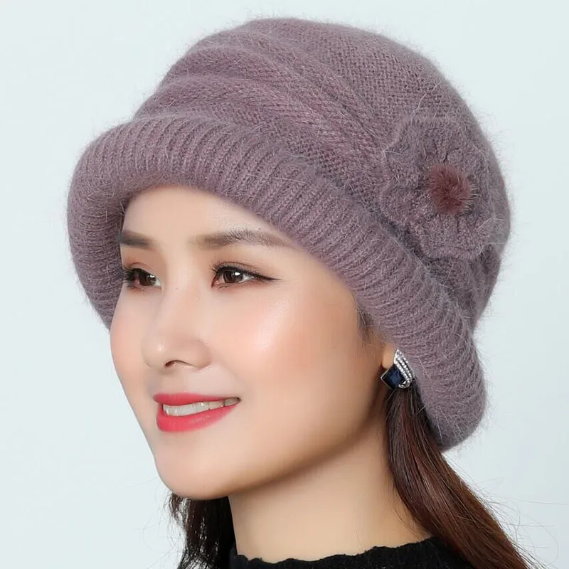 SUOGRY Hat Beanie Женская осенне-зимняя теплая шапка Лыжная шапочка Женская лыжная вязаная шапка полосатый капот Femme меховая женская шапка