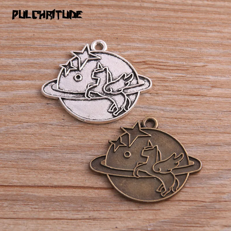 6 шт. 28*33 мм двухцветные подвески из металлического цинкового сплава с