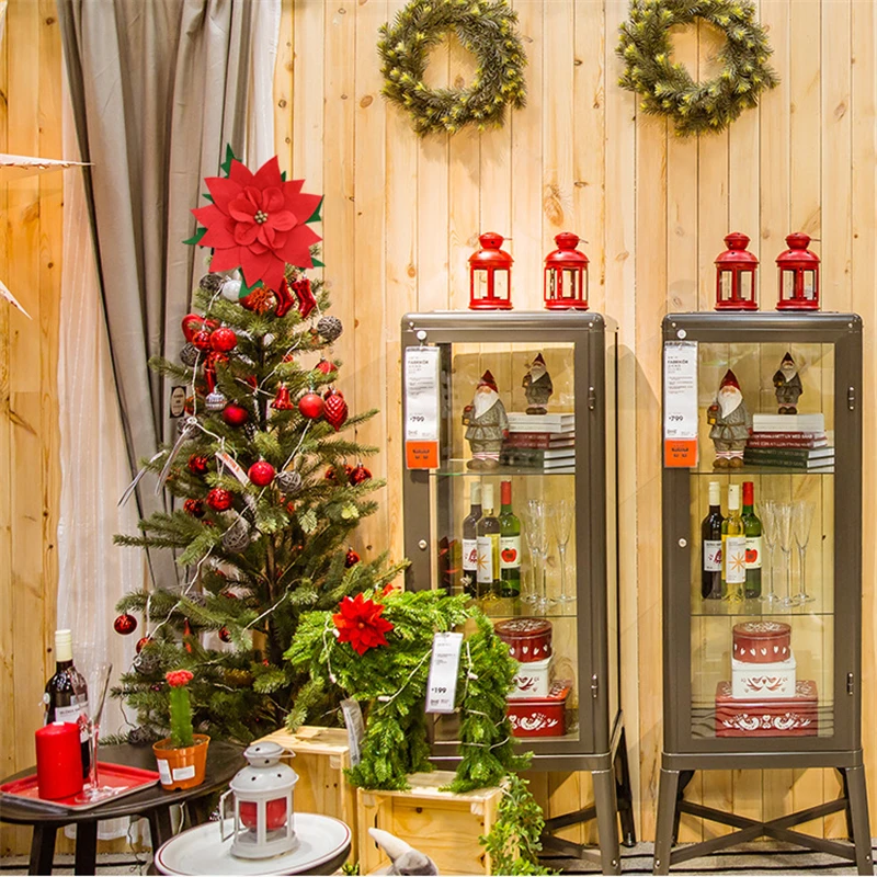 Большие искусственные красные цветочные головки верхушки для рождественской