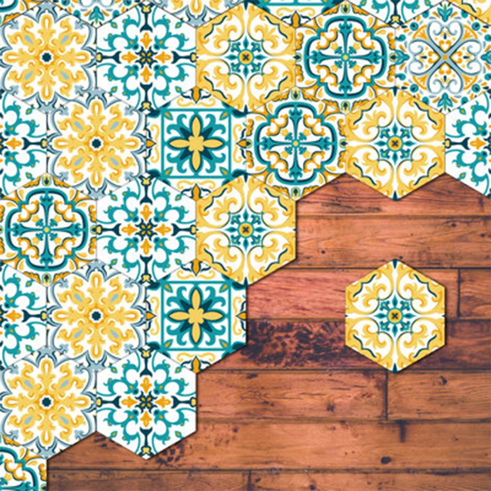 6 шт. водонепроницаемый ПВХ стикер на стену Шестигранная плитка наклейка