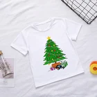 Забавная модная повседневная детская футболка с рисунком рождественской елки, футболка для девочек, детские милые футболки для мальчиков с круглым вырезом, дизайн bal561