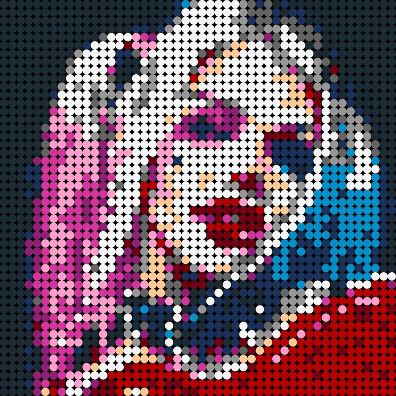 

Clown girl Pixel Mosaic Art Paint Building Blocks movie figures Pixel Painting Educational Decoration Collection kids Toys gift
