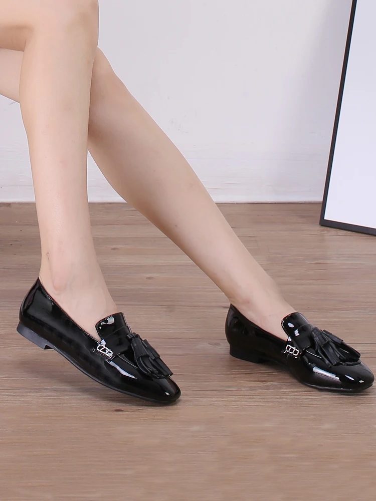 Мокасины женские кожаные туфли оксфорды без застежки балетки повседневная обувь