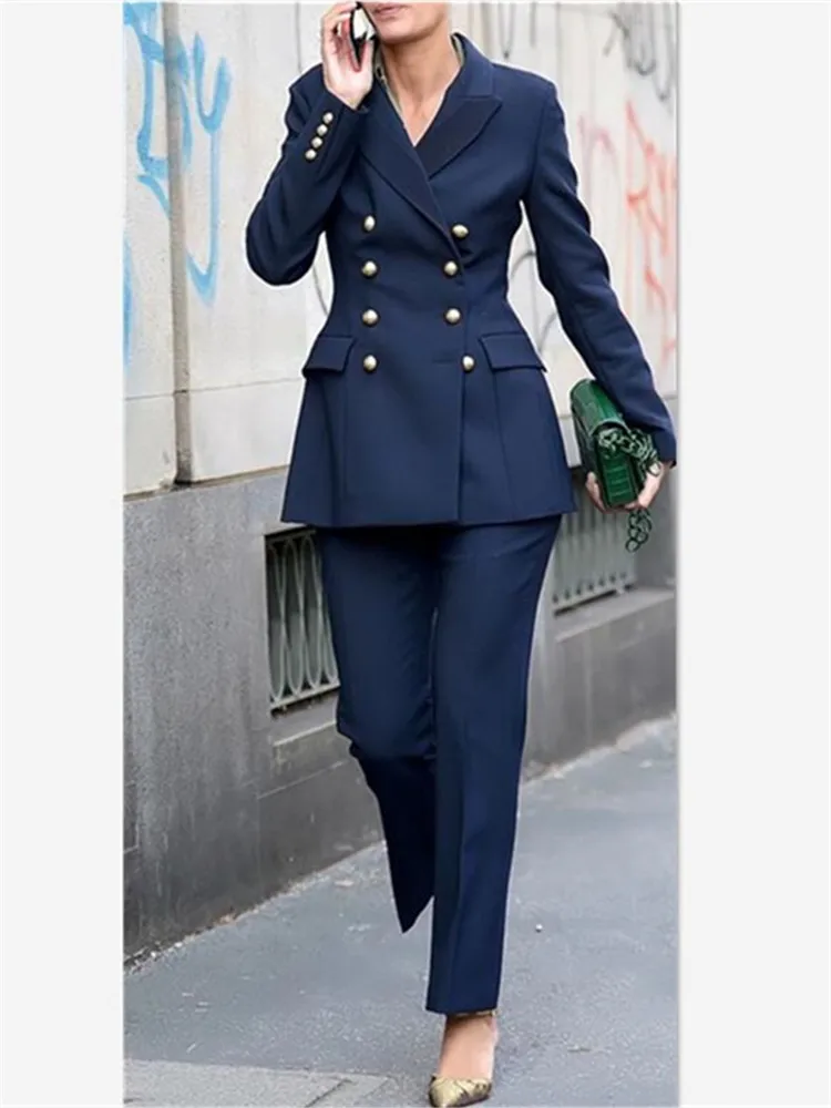Пиджак + брюки женские деловые костюмы для работы женский брючный костюм