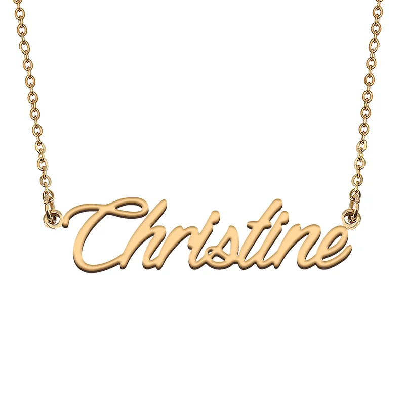 

Christine Custom Name Necklace Customized Pendant Choker Personalized Jewelry Gift for Women Girls Friend Christmas Present