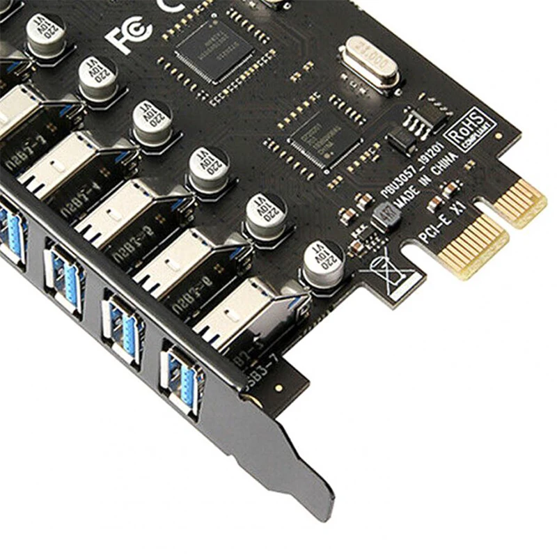 PCIE к USB 3 0 Адаптерная карта супер скорость 7 портов PCI-E Настольная компьютерная