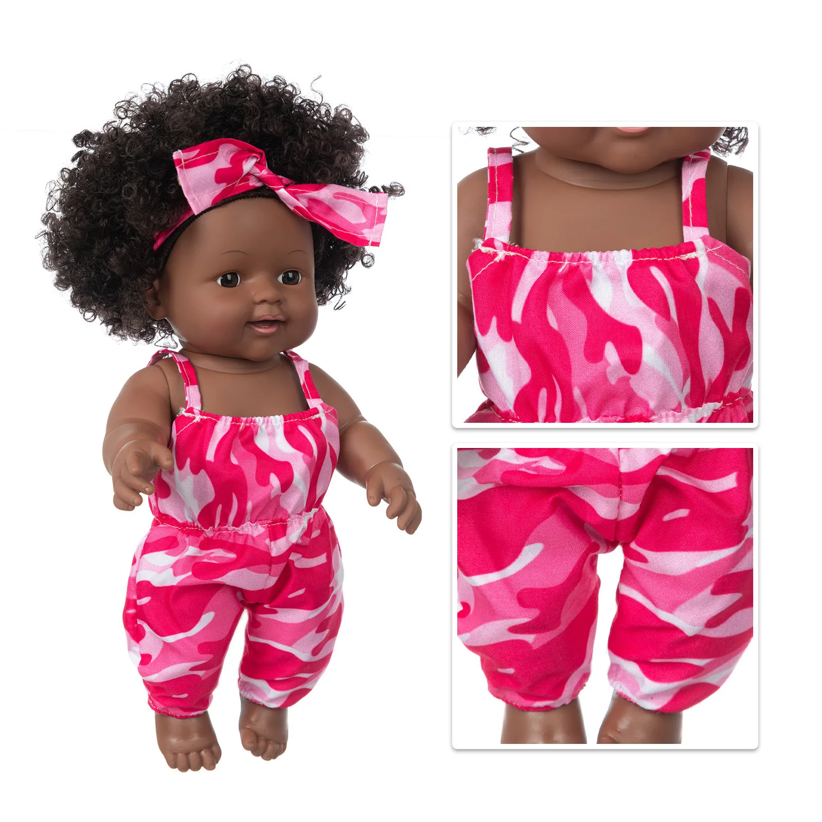 Реалистичная черная кожа Африканский черный ребенок Милая Кружевная юбка с