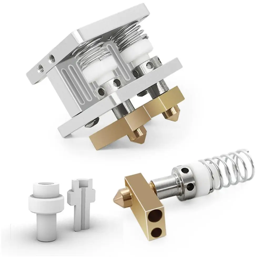 

3D Printer Parts Heaterblock Ultimaker 2 + UM2 Dual Heads Extruder Block Kit Nozzles 0.4mm Hot End for 1.75mm Filament