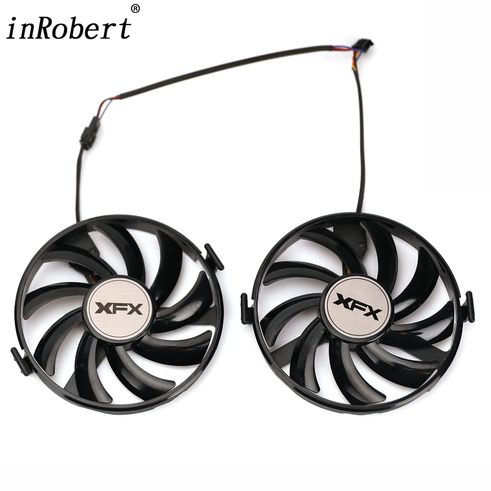 

New 2Pcs Cooling Fan Replacement For XFX Radeon R9 370X 380X R7 350 360 370 RX 460 560 Graphics Card Cooler Fan FDC10U12S9-C