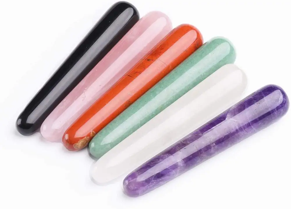 Драгоценный камень массажная палочка Нефритовый йони розовый кварц Gua Sha