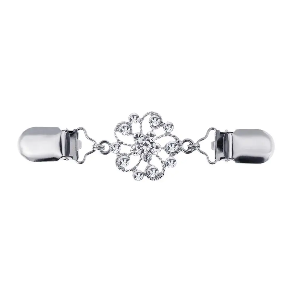 Zinc alloy 1 шт. свитер кардиган клип утка-рот зажимы гибкие бисером жемчуг булавка брошь шаль-рубашка воротник пряжки для декора одежды - Цвет: Zinc alloy