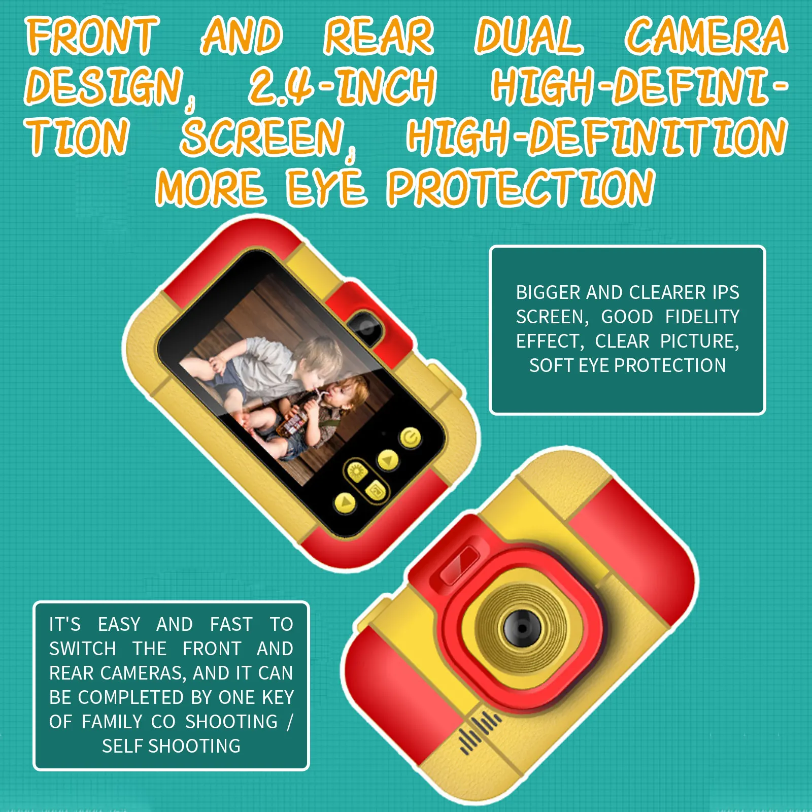 

Cartoon Digital Camera Educational Toys for Children 2.4 Inch HD Screen Camera Video Recorder Camcorder Toys For Kids Girls