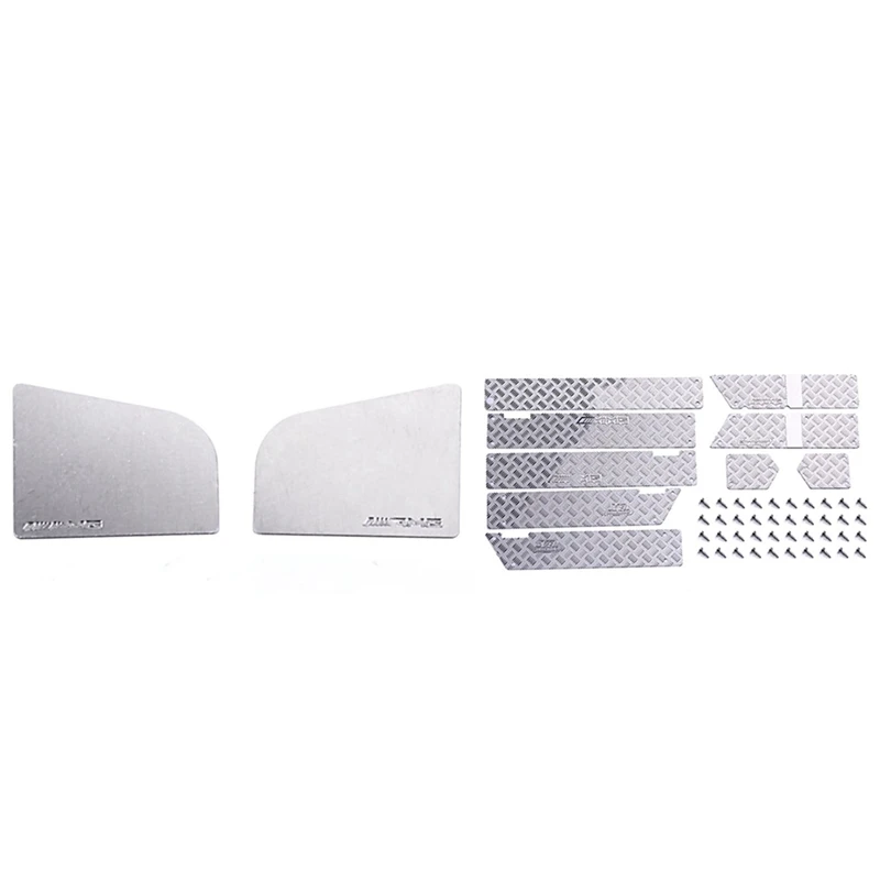 

Metal Simulation Rearview Lens Mirror Upgrade Parts with ​Metal Anti-Skid Plate Door Decorative Sheet Accessories