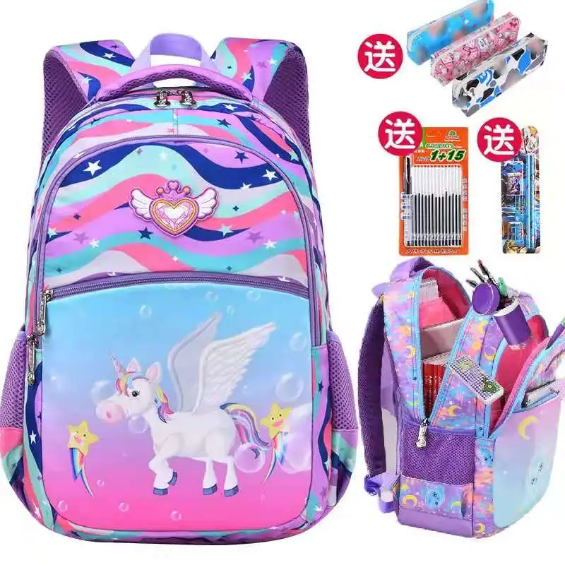 2021 New School Bags For Boys Girls Primary Student Shoulder Backpack Grade 1-6 Large Capacity Water Proof Kids Birthday Gifts