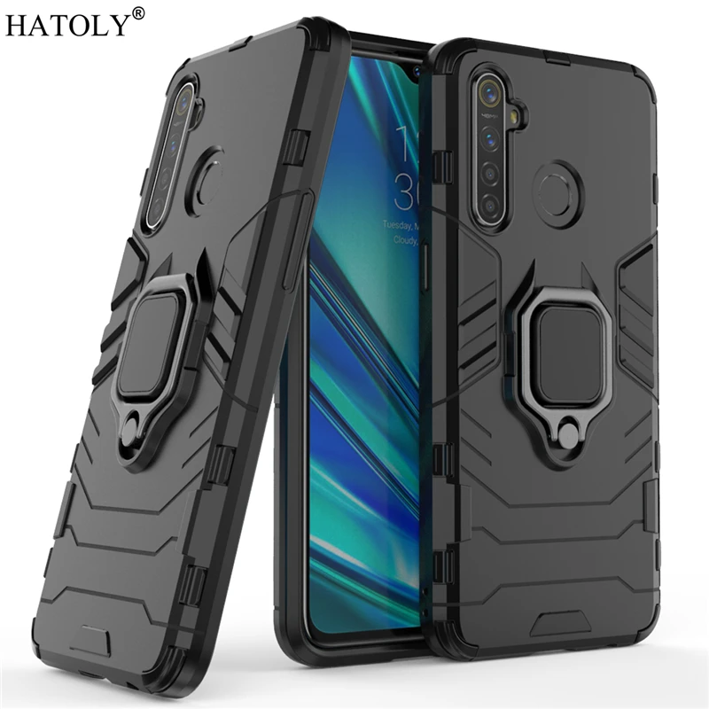 

For OPPO Realme 5 Pro Case Cover For Realme 5 Pro Protective Case Finger Ring Armor Back Shell Hard Phone Case For Realme 5 Pro