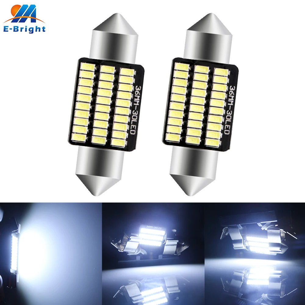 2 шт. AC/DC 12V Canbus светодиодных Трубчатых ламп 3014 30 SMD бесполярности 31 мм 36 39 42