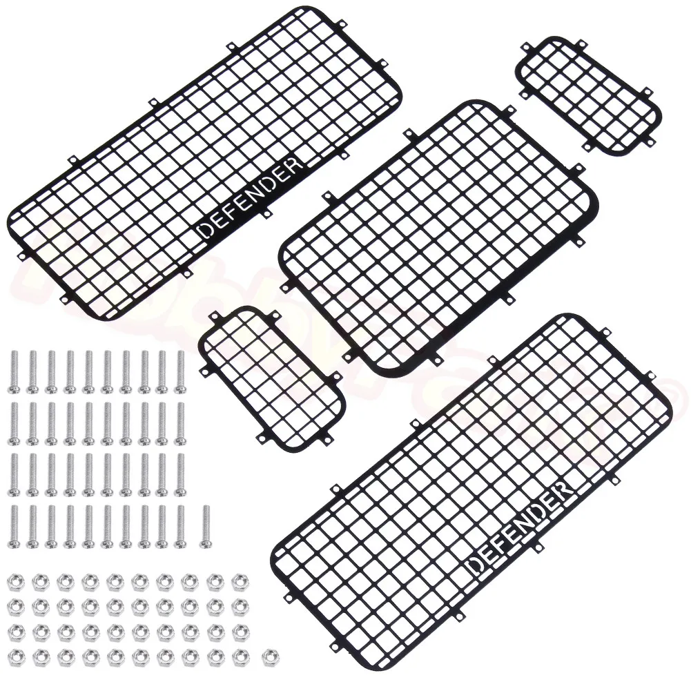 Металлическая сетка для окон TRX4 5 шт. защитная логотип DEFENDER 1/10 RC Crawler Car Traxxas