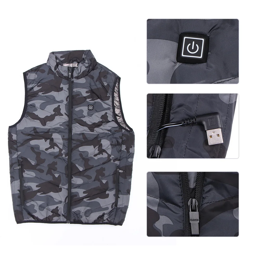 

Outdoor Heated Jacket Heating Vest Hiking Clothing USB Charging Intelligent Electric Heated Vest Heating Clothes Submersible