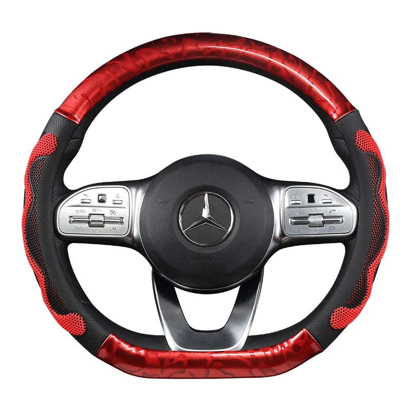 

D Shape Leather Car Steering Wheel Cover Four Seasons Steering Wheel Hubs for VW GOLF 7 8 2015 POLO JATTA Interior Accessories