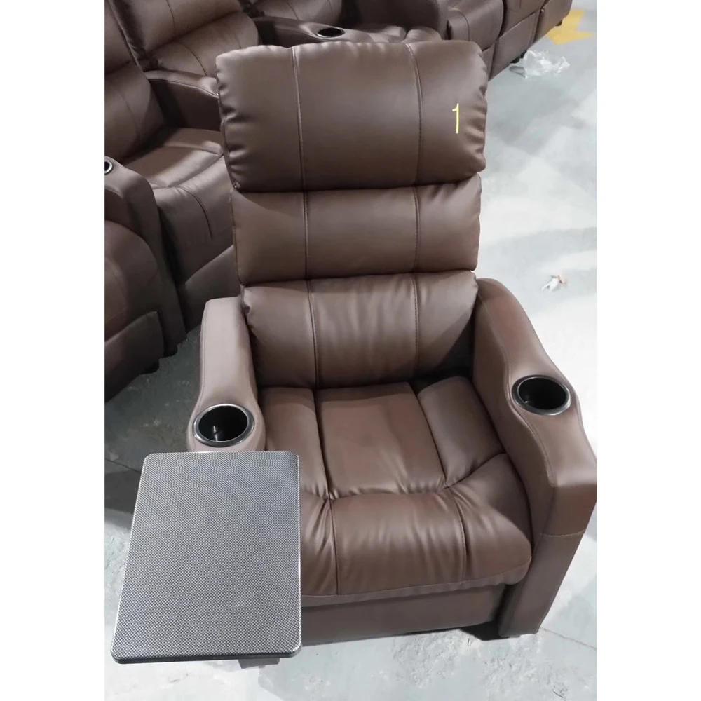 Кресло массажное электрическое с откидывающейся спинкой из натуральной