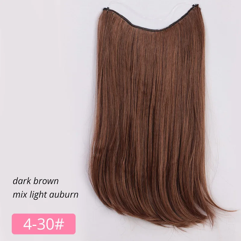 Doris beauty, 20 дюймов, невидимая проволока, без зажима, одна штука, Halo, волосы для наращивания, секретная Рыбная линия, шиньоны, волнистые, синтетические для женщин - Цвет: 4-30