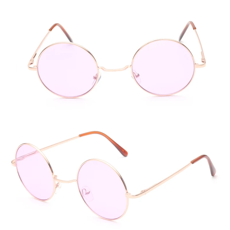 Женские солнцезащитные очки в металлической оправе круглые затемненные линзы