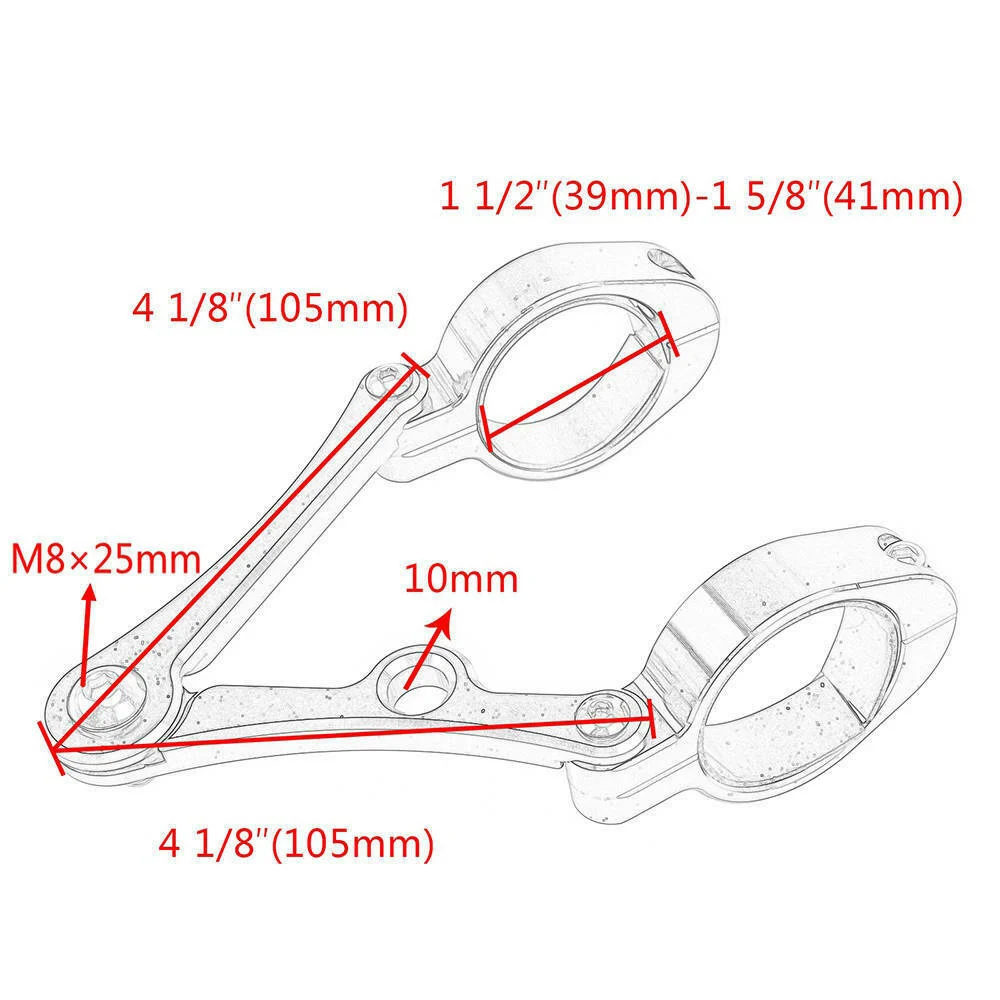 

2 PCS Motorcycle Headlight Mount Bracket Universal Motorbike Headlight Turn Light Mount Bracket for 39-41mm Fork Tube