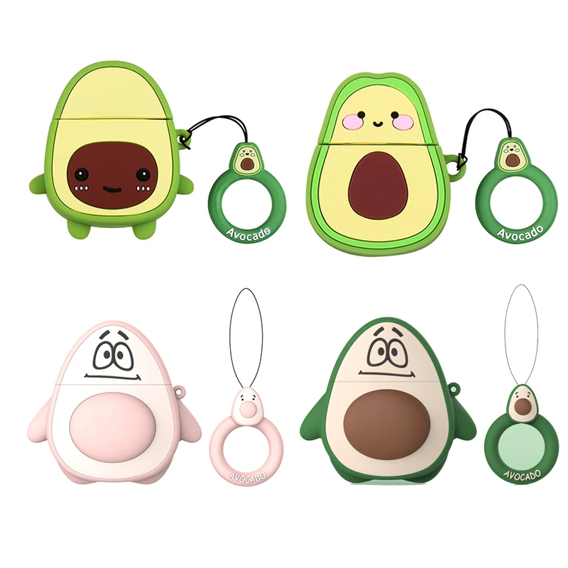 

For Airpods Case 3D Avocado Pattern Silicone Case For Apple Airpods 2 1 Lovely Cute Earphone Case For Airpods Air Pods Cover