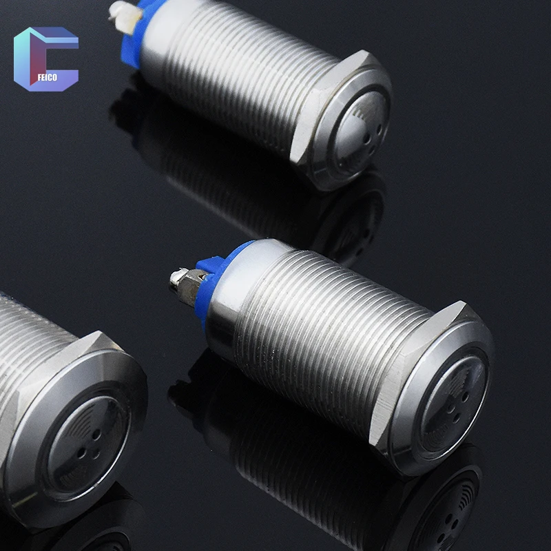 Металлический зуммер с мигающим красным светодиодом 16 19 22 мм металлическая