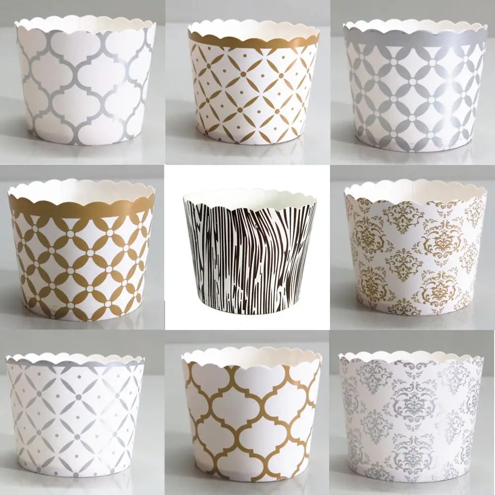 50 шт Высокое качество Золотой Кора зерна дизайн жиронепроницаемый бумажные