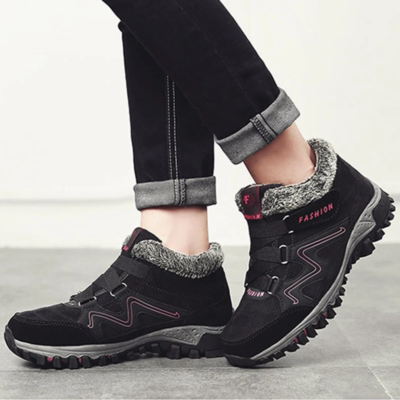 Кожаные мужские ботинки зимние меховые очень теплые повседневная обувь