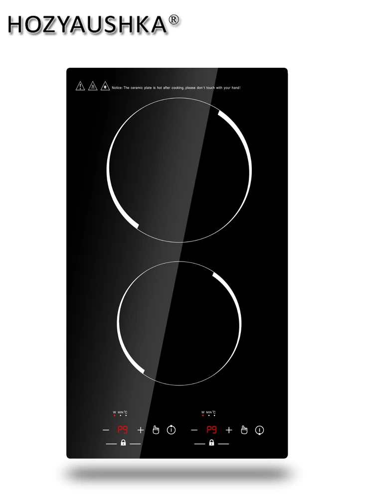 Электрическая индукционная плита с 2 горелками 3000 Вт Встроенная кухонная