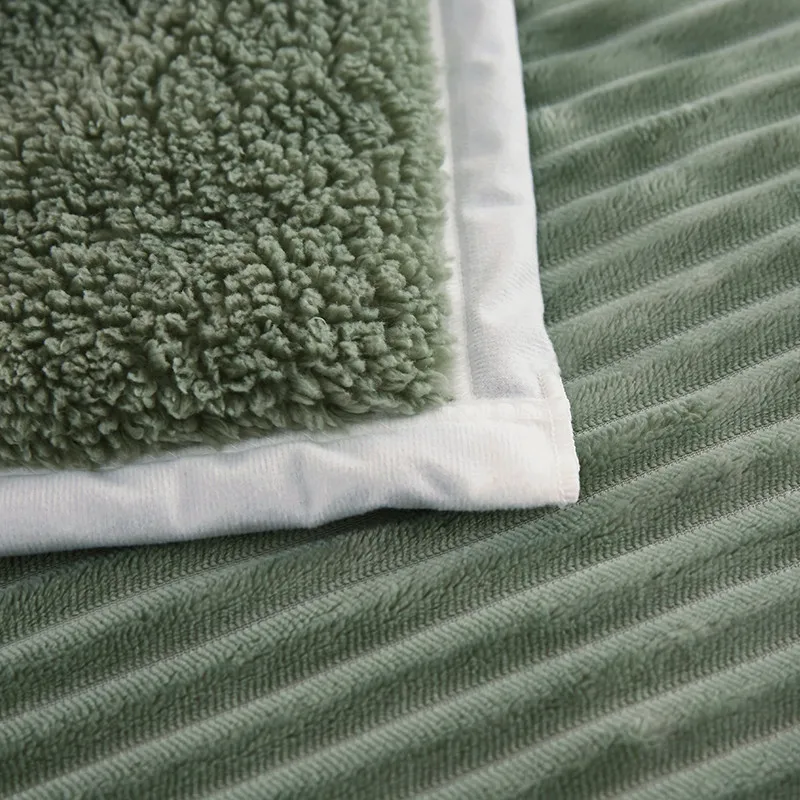 

Fleece 3-layer Luxury Warm Thick Blanket For Beds Adult Bed Cover Gift Blanket Washable Office Winter Wool Anti-static Blanket