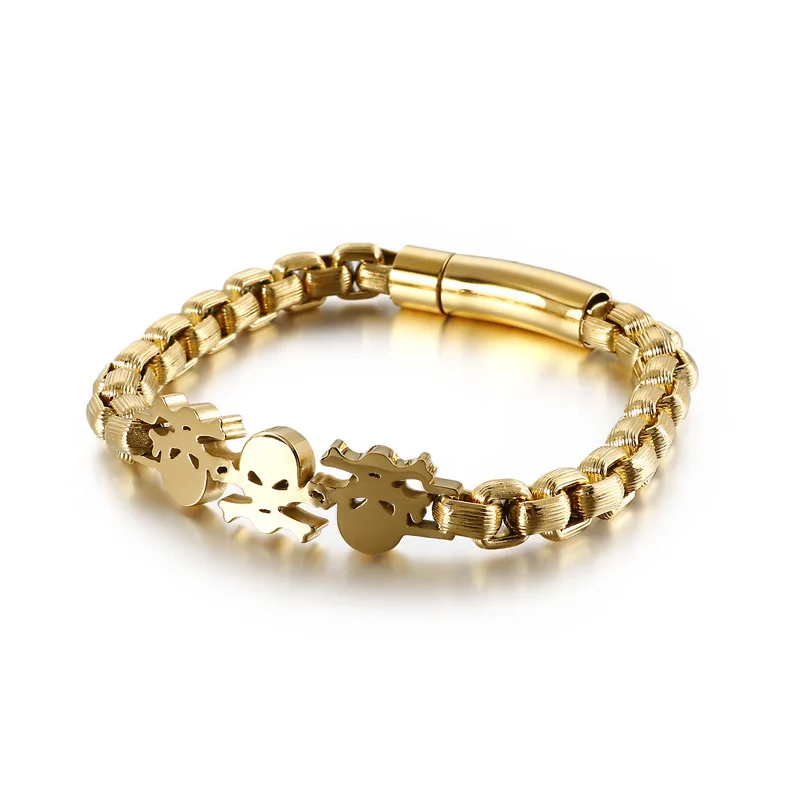 

Fashion Street Clap Hip Hop Wind Skull Head Mens Stainless Steel Bracelet