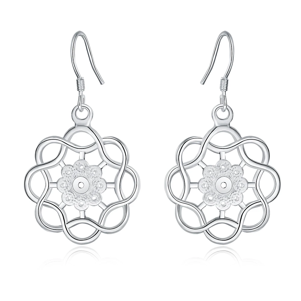 Оптовая продажа женские серебряные серьги в виде китайского узла