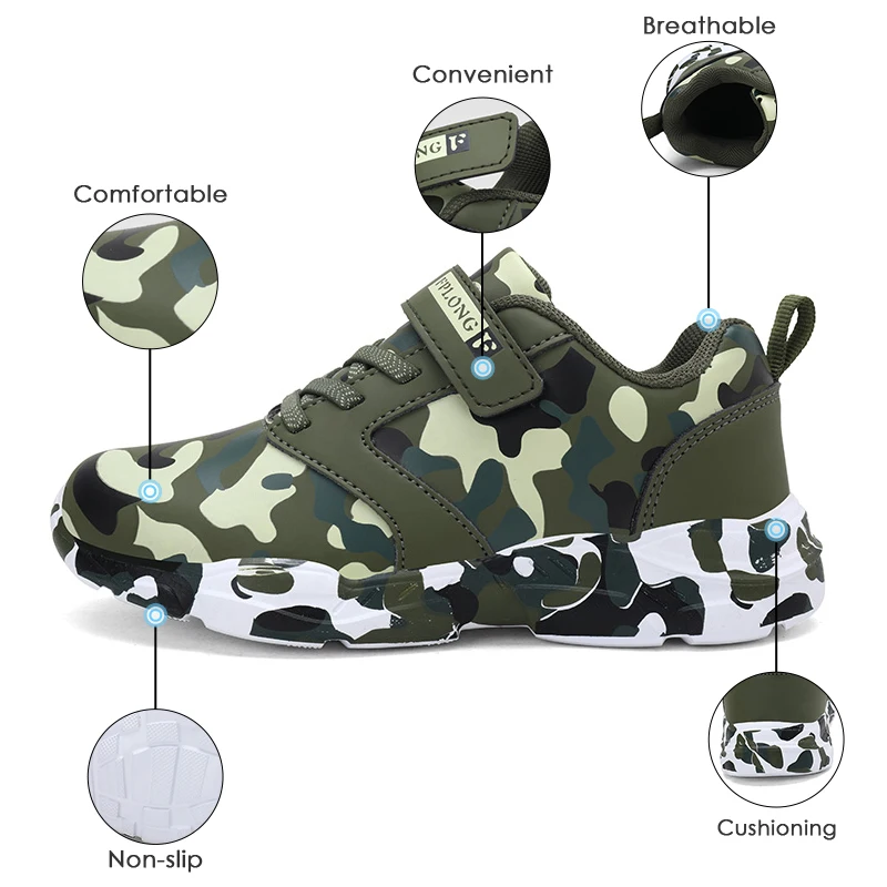 Кроссовки детские из ПУ кожи Повседневные Дышащие Нескользящие легкая