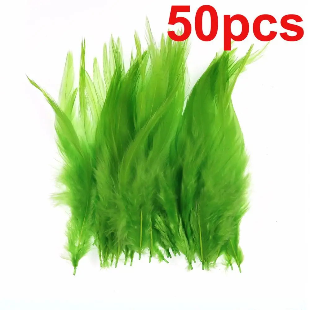 Green 50PCS Wifreo 50 шт. длинные перья украшение на седло перья, привязываемые к приманке петух шлаппен для форели лосось Steelhead бас соленой воды стример завязывания - Цвет: Green 50PCS